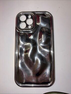 SHEIN Metallic Mirror Silver Phone Case